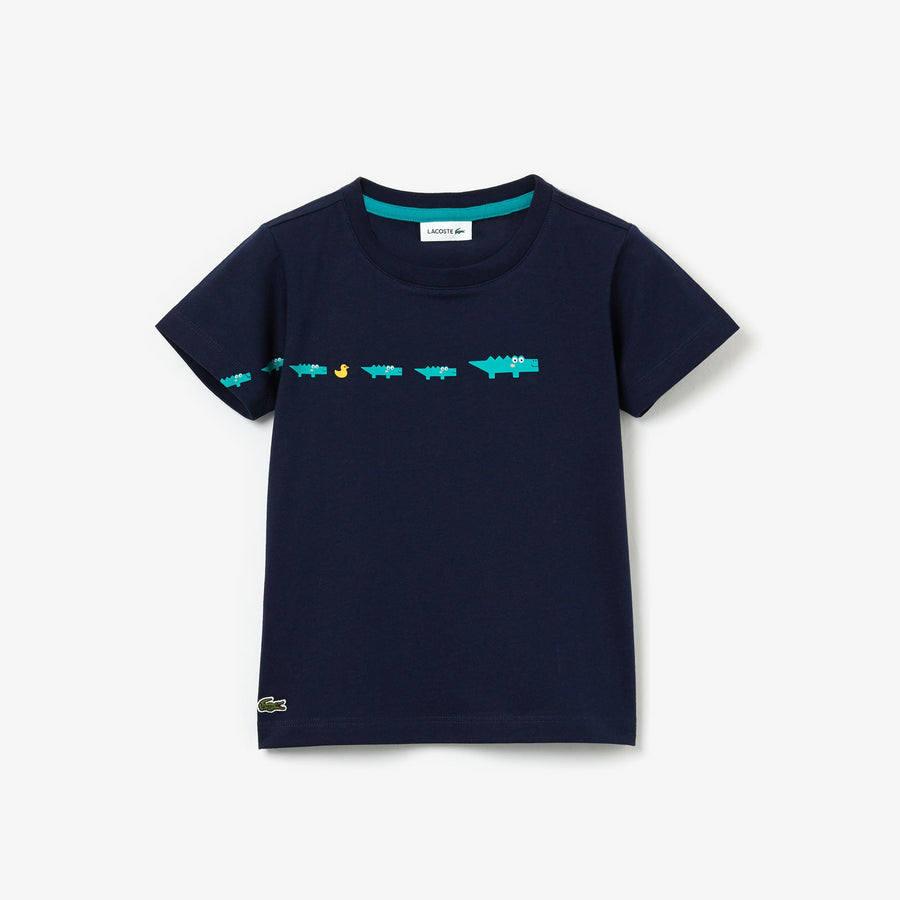 Boy's Croc and Duck Print Cotton T-Shirt--Boy's Croc and Duck Print Cotton T-Shirt