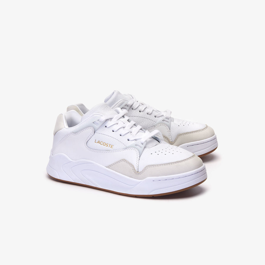Men's Court Slam Leather Sneakers--White/Gum