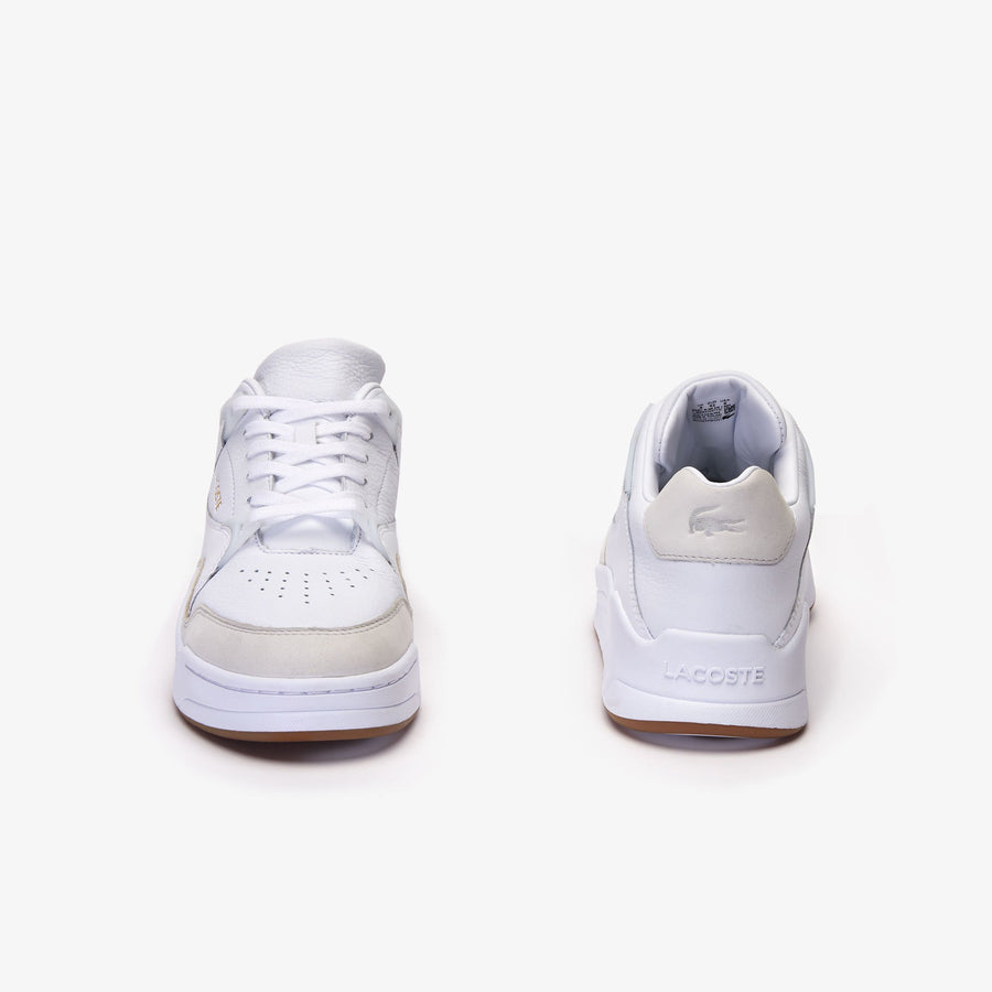 Men's Court Slam Leather Sneakers--White/Gum