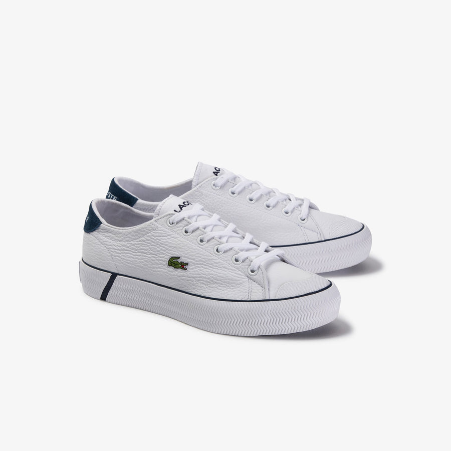 Men's Gripshot Leather Sneakers--White/Navy