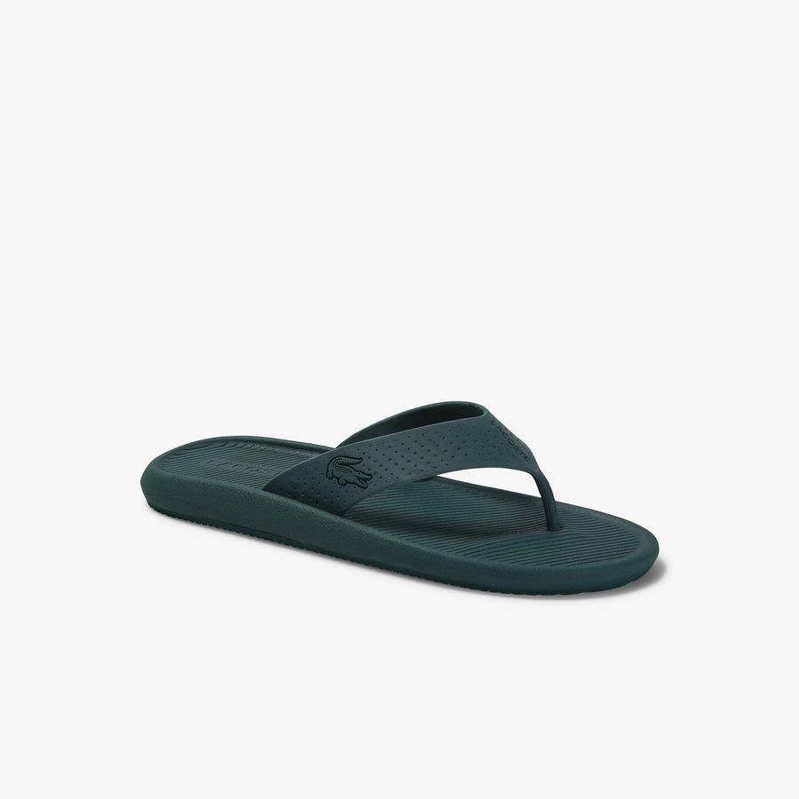 Men's Croco Synthetic Sandals--Green