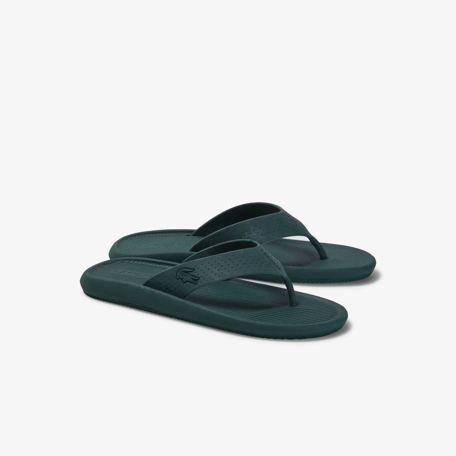 Men's Croco Synthetic Sandals--Green