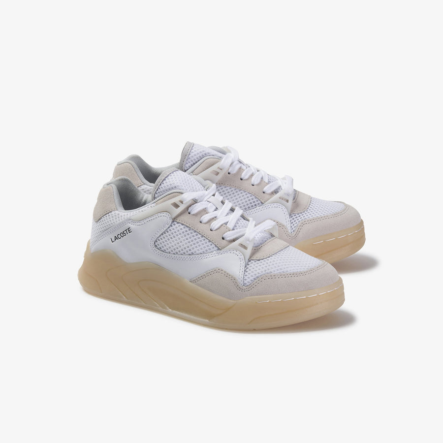 Women's Court Slam Dynamic Leather and Textile Sneakers--White