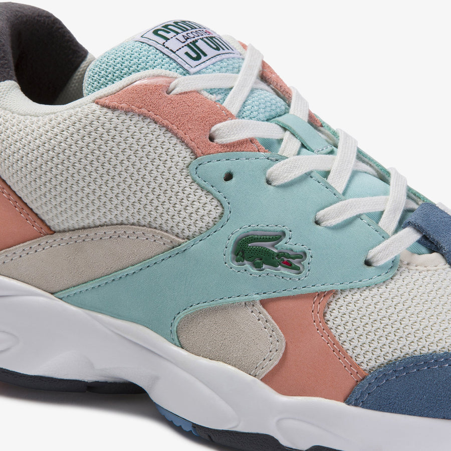 Women's Storm 96 Textile and Nubuck Sneakers--Off White/Blue