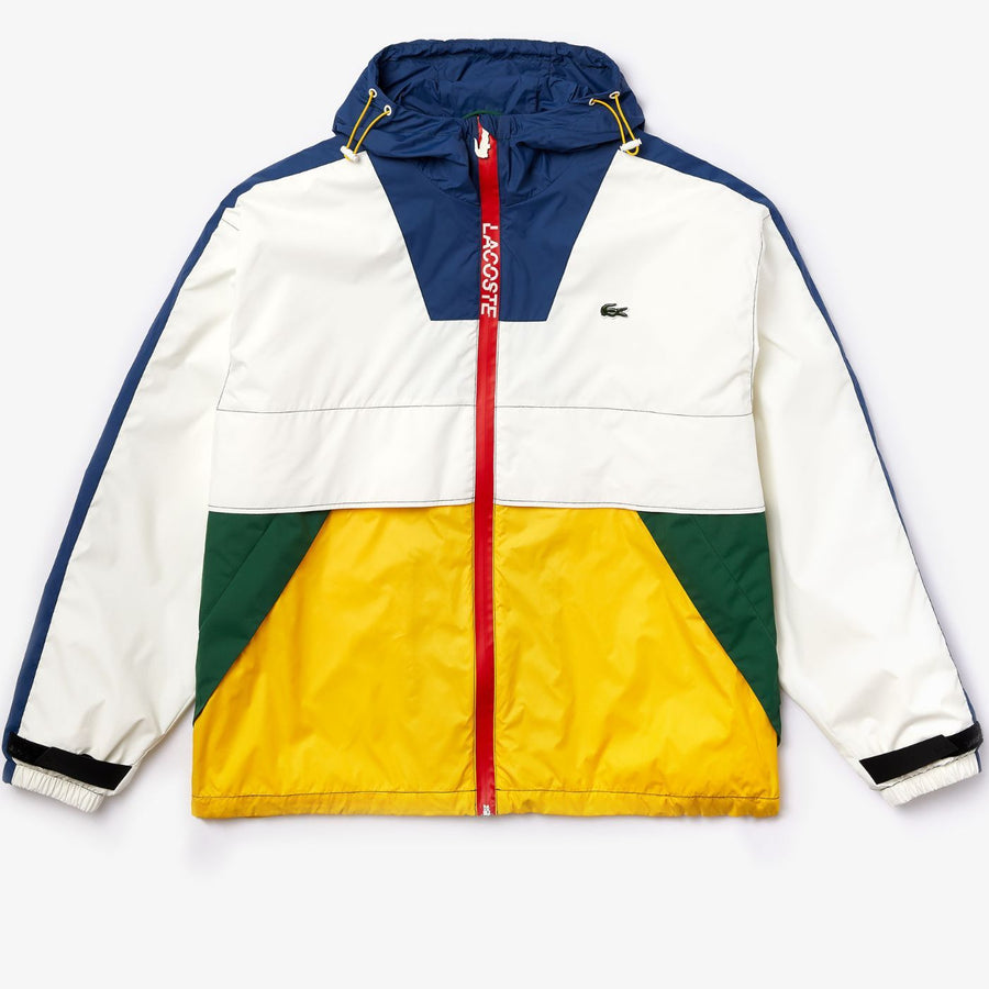Unisex Lacoste LIVE Colorblock Hooded Full Zip Windbreaker