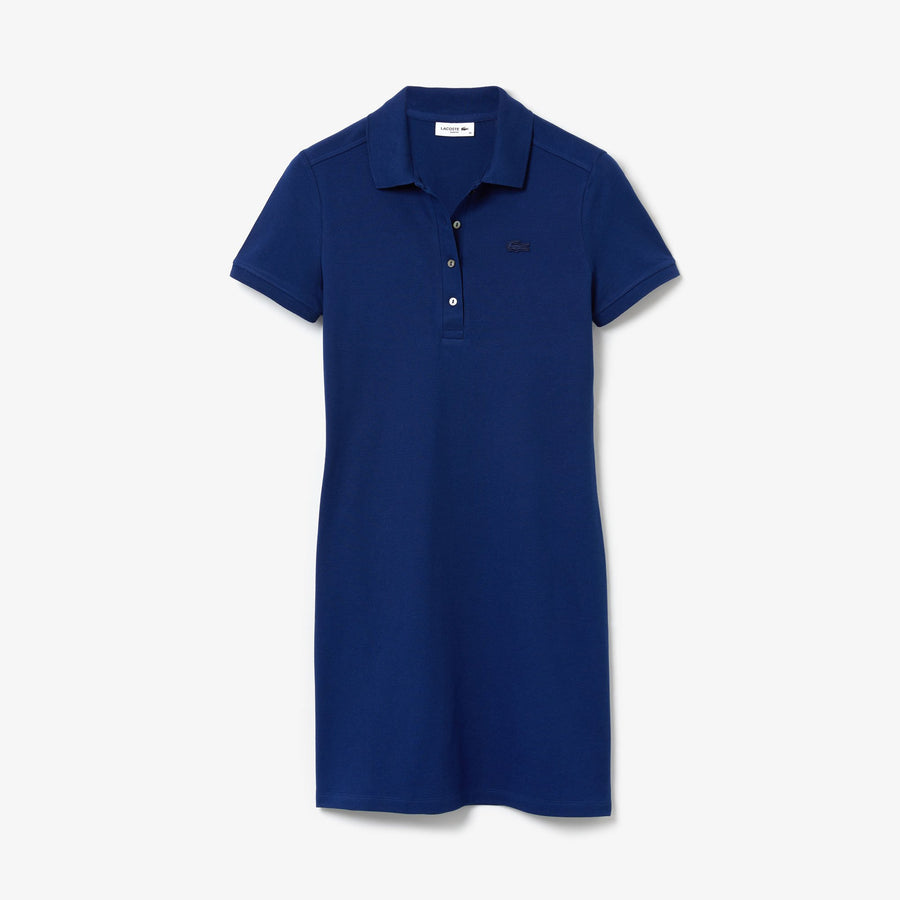 Women's Stretch Cotton Polo Piqué Dress--Methylene
