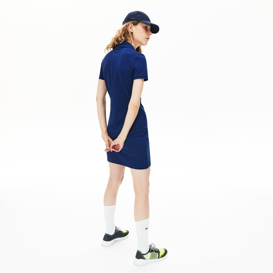 Women's Stretch Cotton Polo Piqué Dress--Methylene
