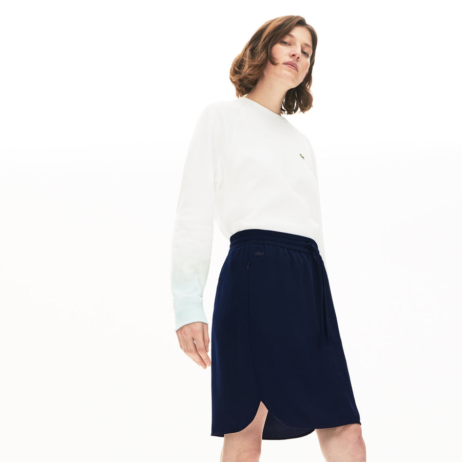 Women's Elasticized Twill Skirt--Navy Blue