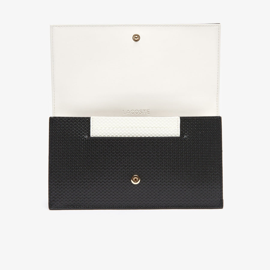 Women's Chantaco Bicolour Leather Wallet with Card Holder--Black