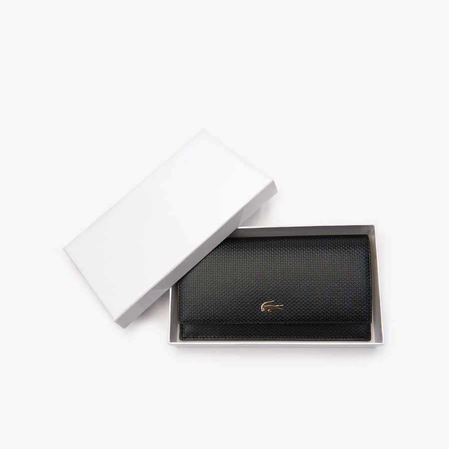 Women's Chantaco Bicolour Leather Wallet with Card Holder--Black