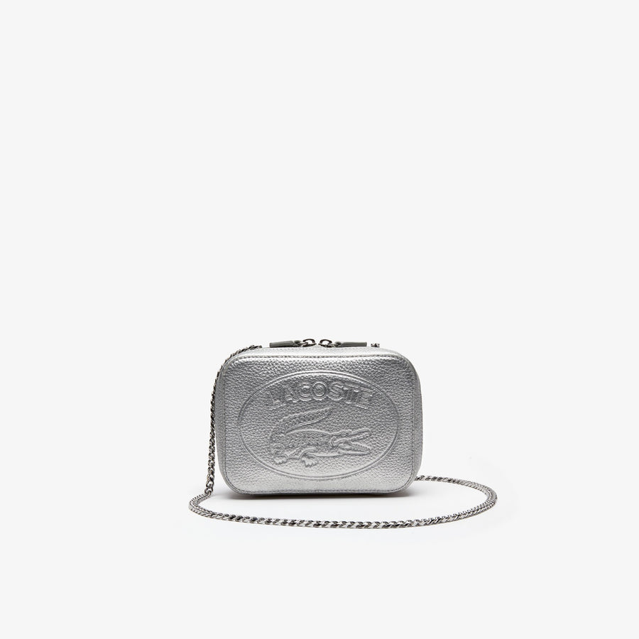 Women's Croco Crew Grained Leather Zip Shoulder Bag