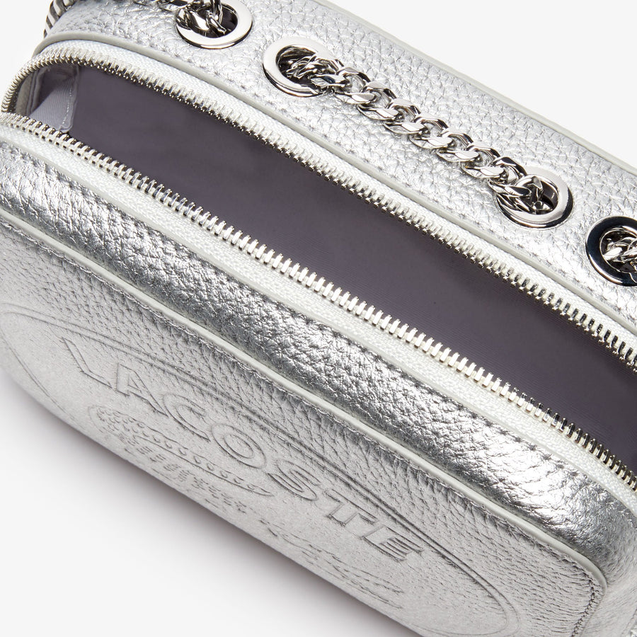 Women's Croco Crew Grained Leather Zip Shoulder Bag