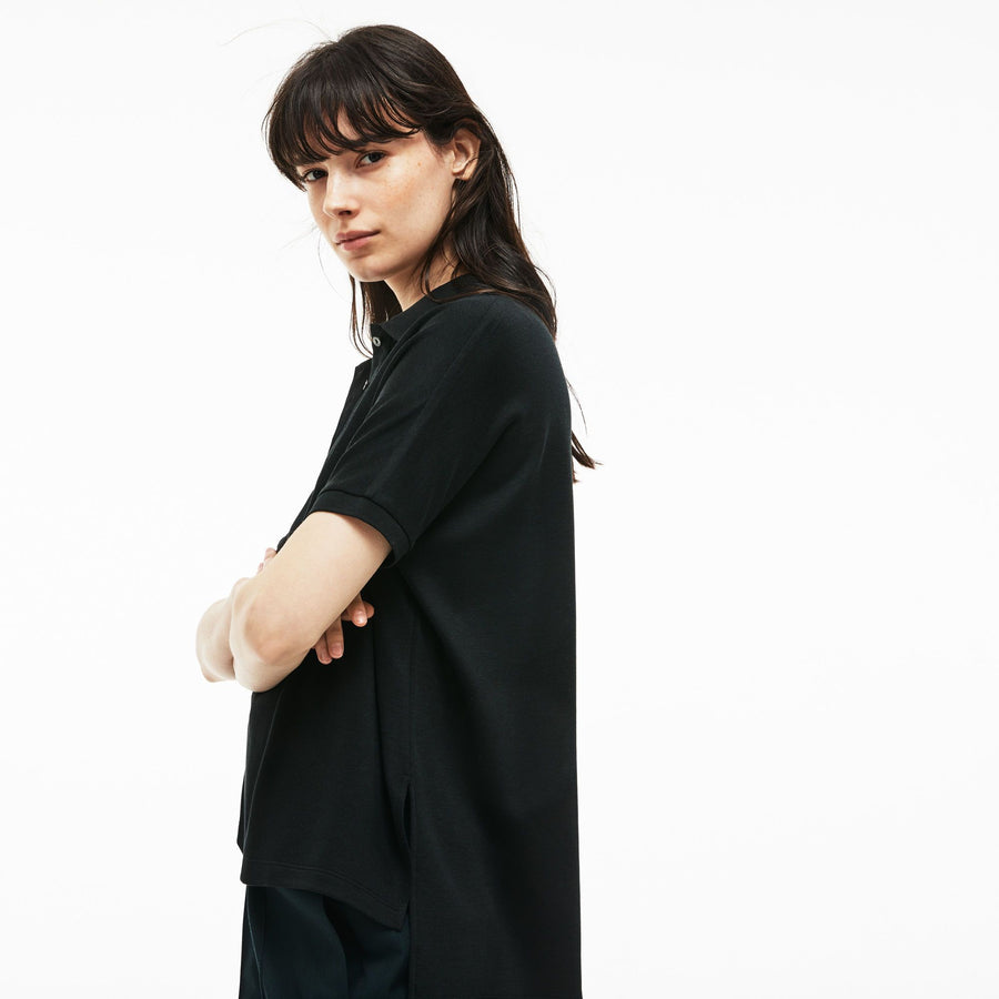 Women's Lacoste Boxy Fit Flowing Stretch Cotton Piqué Polo Shirt