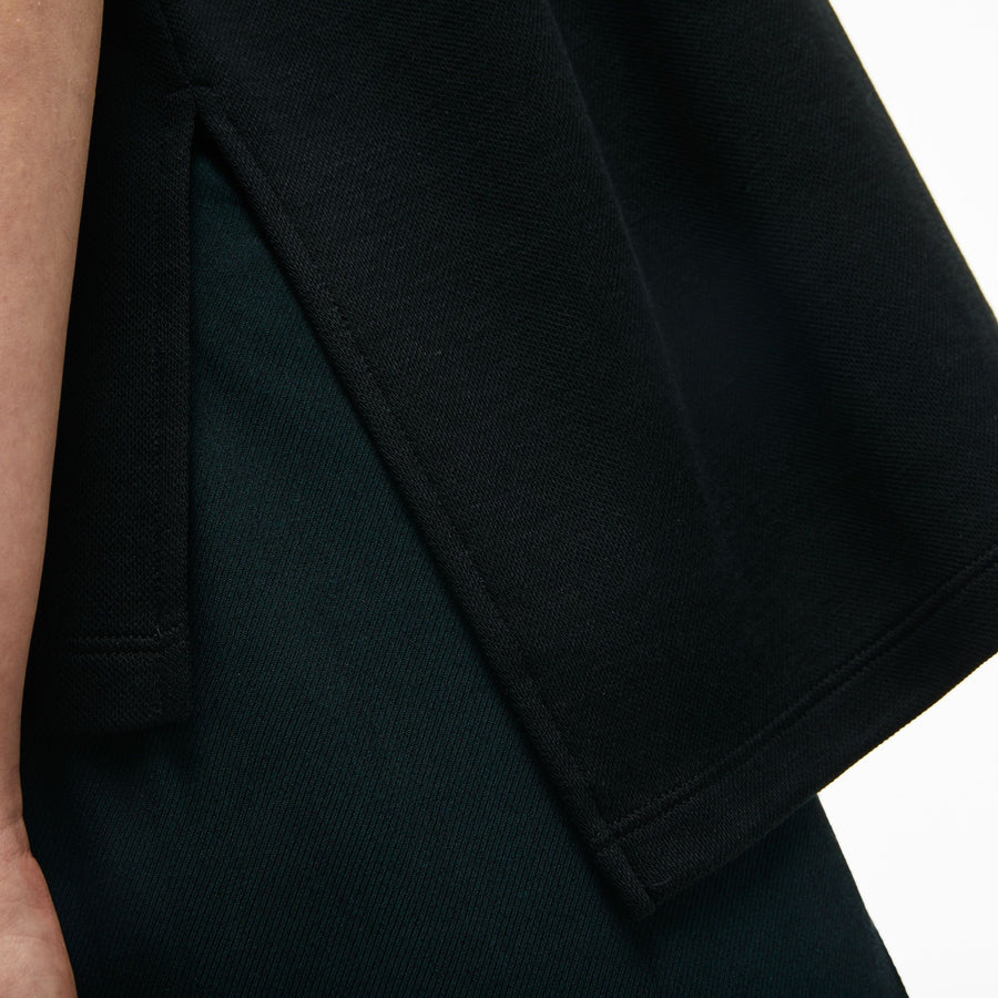 Women's Lacoste Boxy Fit Flowing Stretch Cotton Piqué Polo Shirt--Black