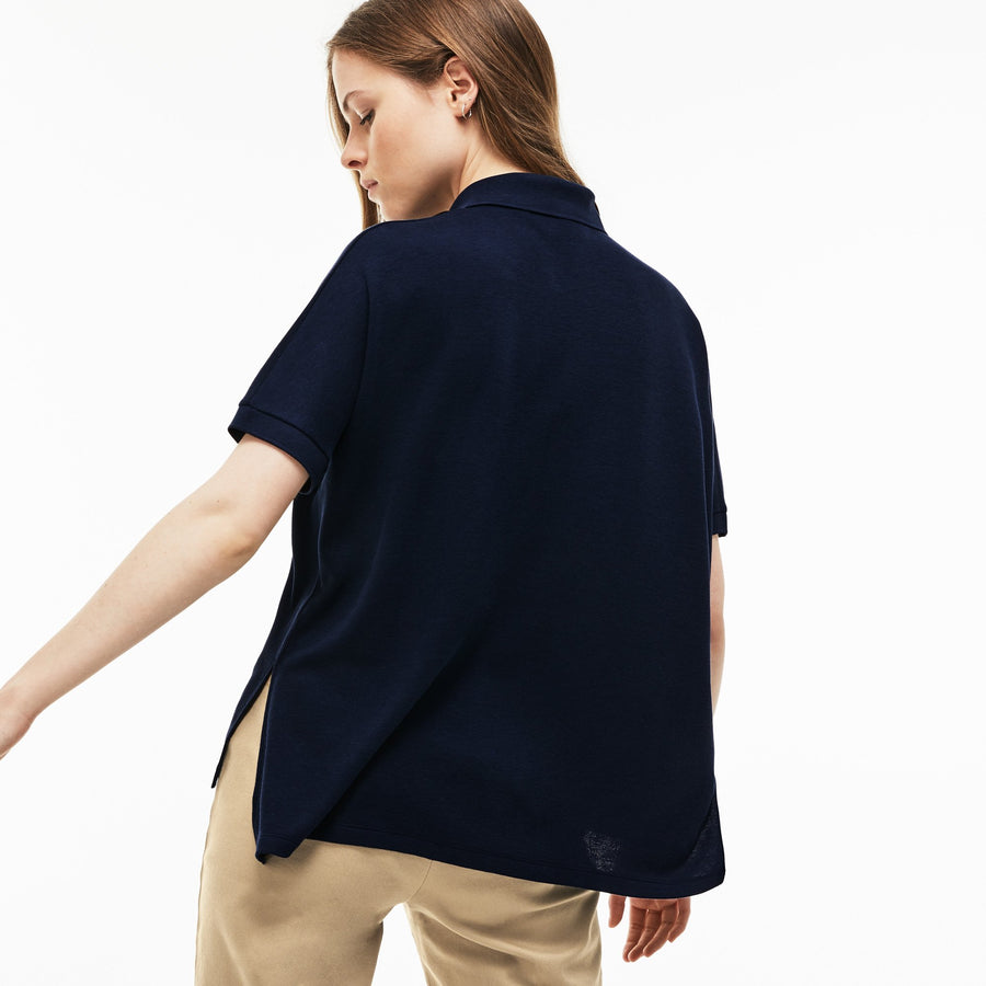Women's Lacoste Boxy Fit Flowing Stretch Cotton Piqué Polo Shirt