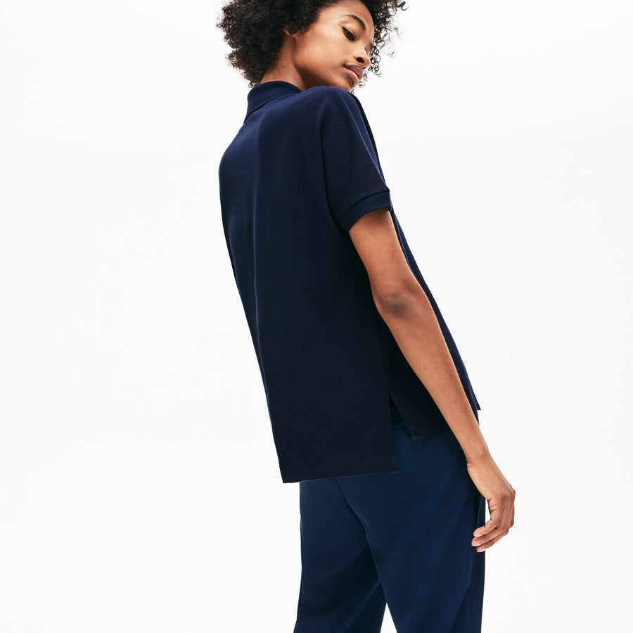Women's Lacoste Boxy Fit Flowing Stretch Cotton Piqué Polo Shirt