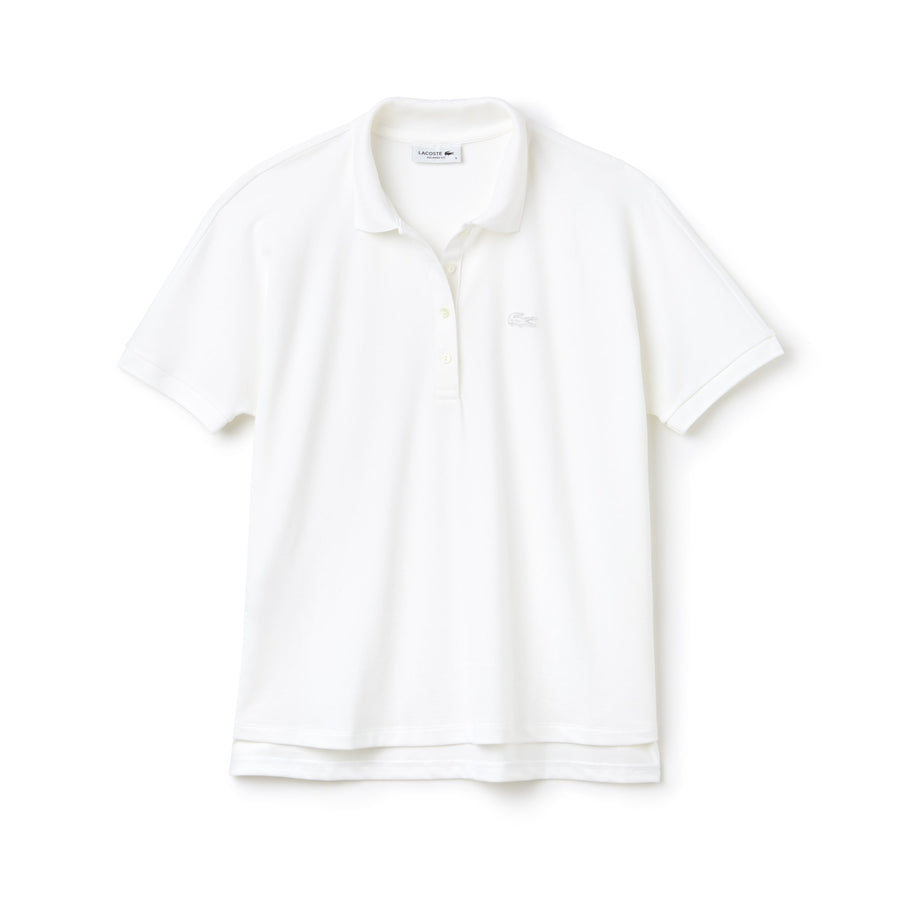 Women's Lacoste Boxy Fit Flowing Stretch Cotton Piqué Polo Shirt
