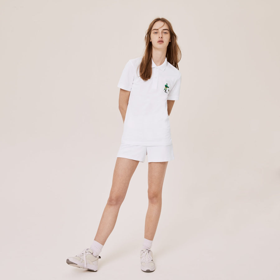 Unisex Lacoste X Jeremyville Classic Fit Piqué Polo--White