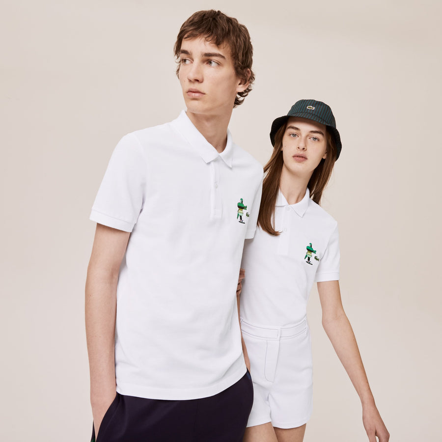 Unisex Lacoste X Jeremyville Classic Fit Piqué Polo--White