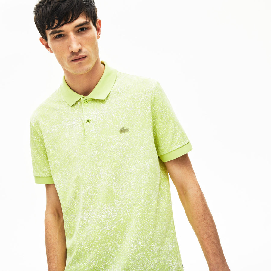 Men's Marbled Polo Piqué--Flashy Yellow