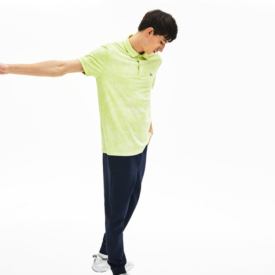 Men's Marbled Polo Piqué--Flashy Yellow