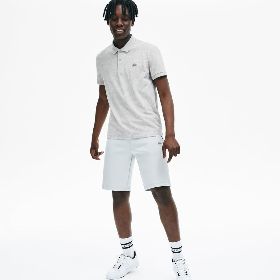 Men's Marbled Polo Piqué--Grey