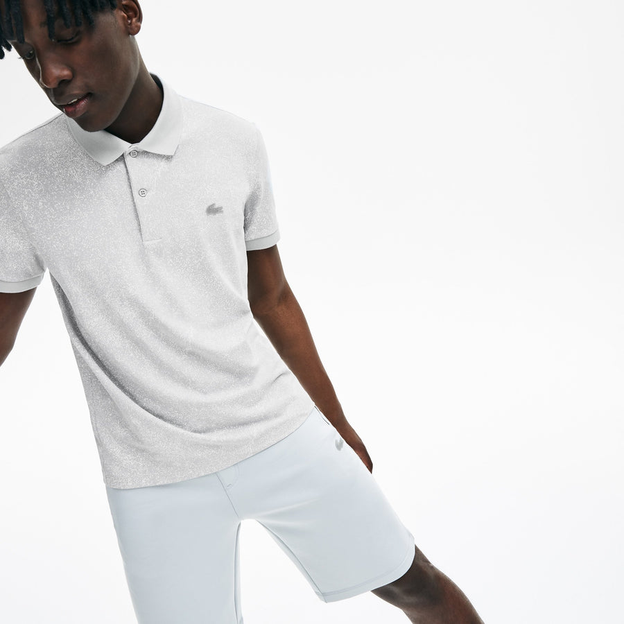 Men's Marbled Polo Piqué--Grey