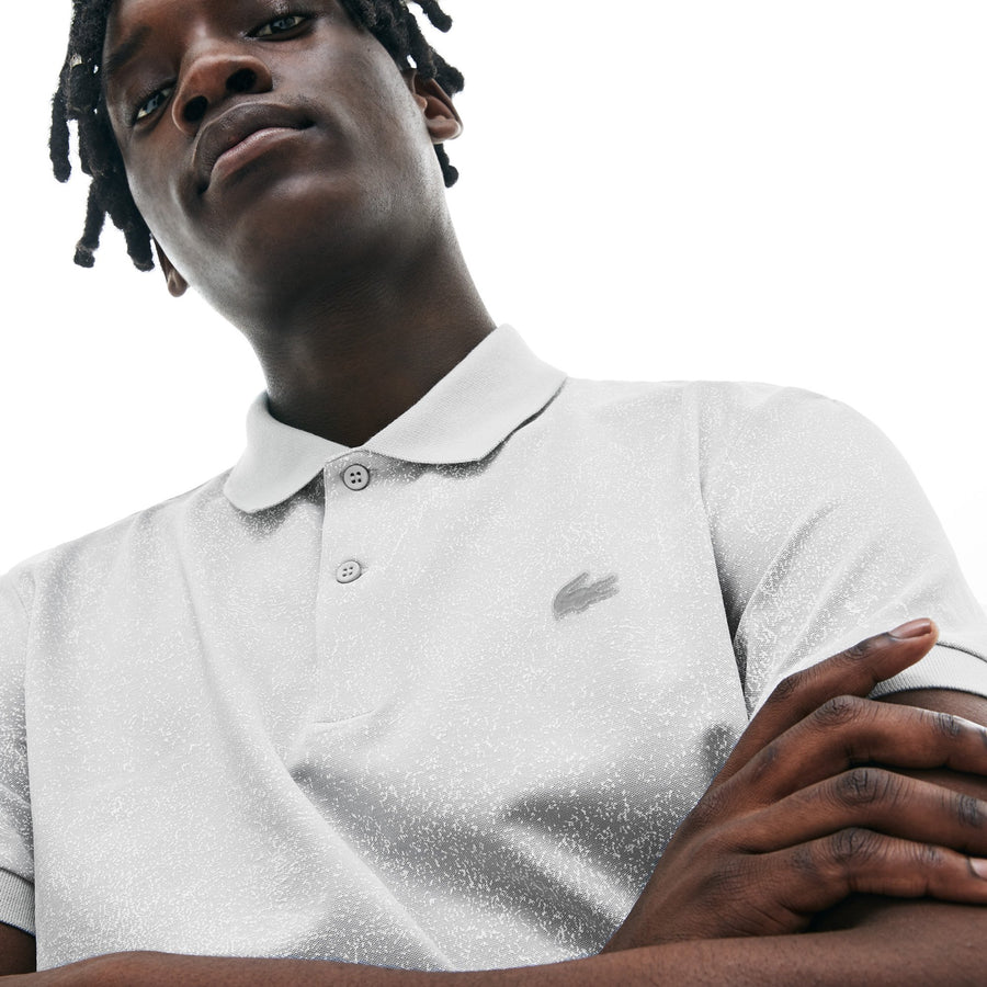 Men's Marbled Polo Piqué--Grey