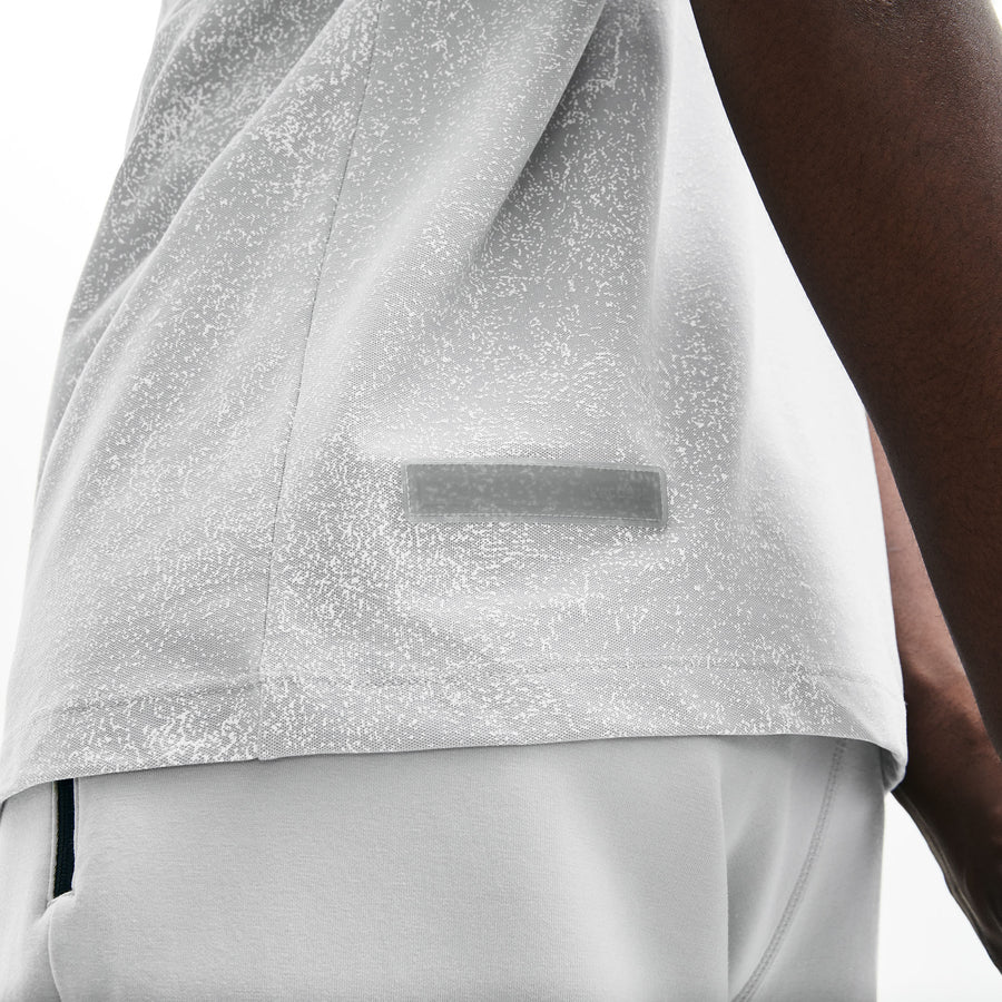 Men's Marbled Polo Piqué--Grey