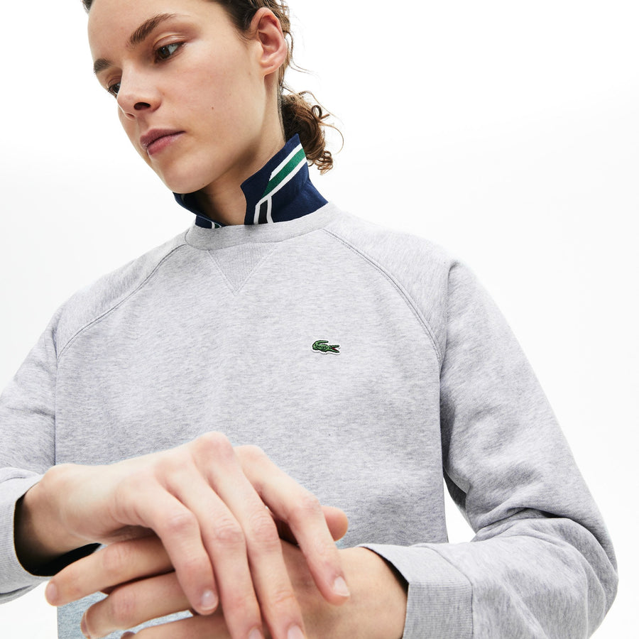 Women's Classic Crew Neck Sweatshirt--Grey Chine/Green