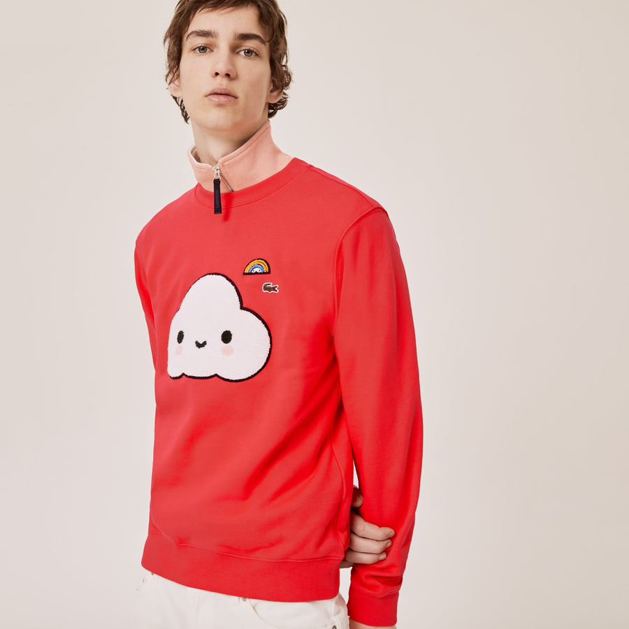 Unisex Lacoste X FriendsWithYou Oversized Print Sweatshirt--Energy Red