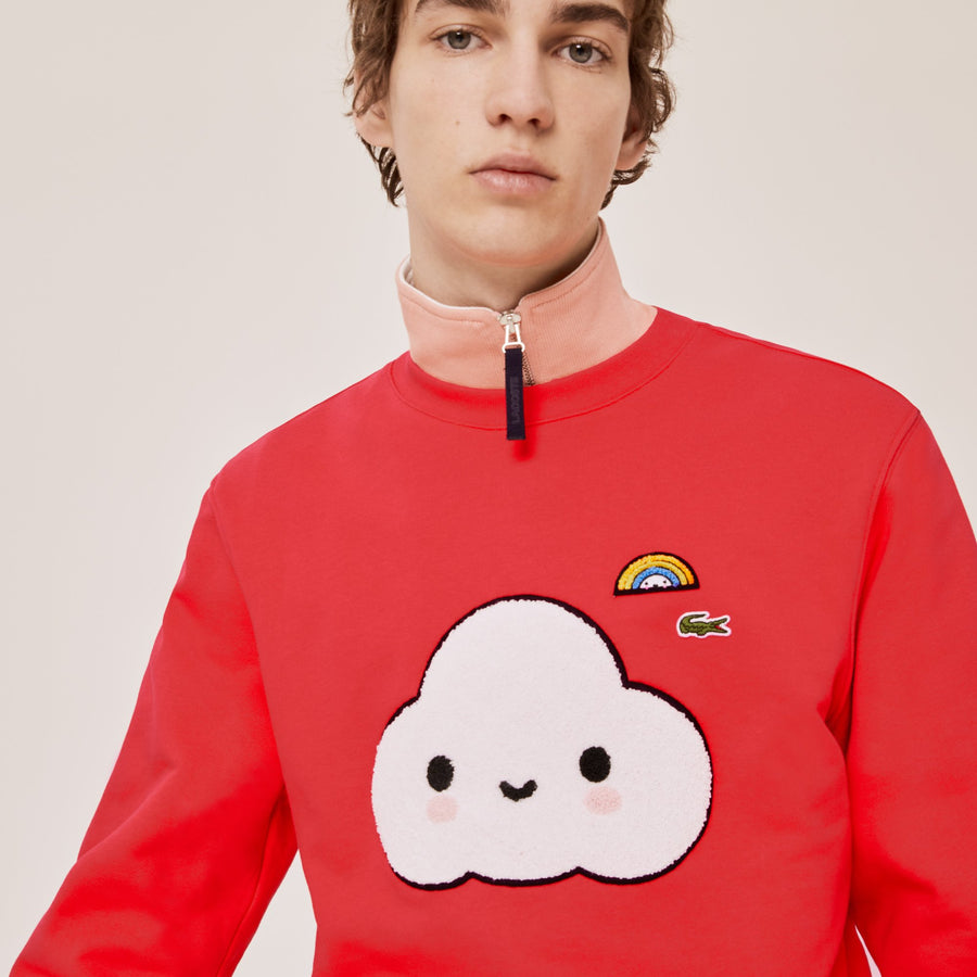 Unisex Lacoste X FriendsWithYou Oversized Print Sweatshirt--Energy Red