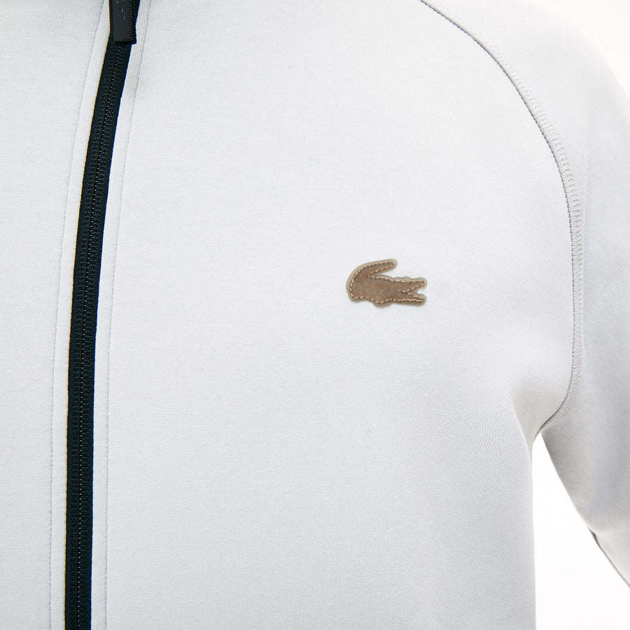 Men's Silicone Croc and Badge Full-Zip Hoodie--Grey